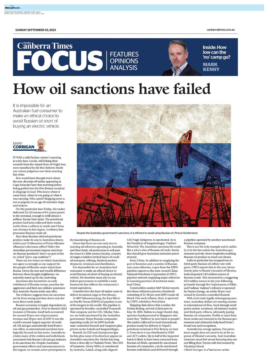 FerretsNotebook's tweet photo. @MarkGaleotti @SpecCoffeeHouse Australia's sanctions are equally incoherent. https://t.co/zi6yrti90V
