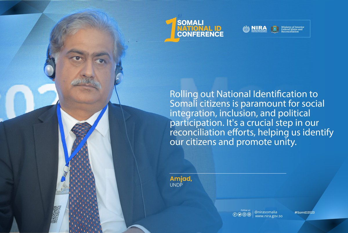 MoIFARSomalia's tweet image. Amjad Bhatti, Chief Technical Specialist of @UNDPSomalia at the 1st Somali National ID Conference.

#NationalIDConference #MoIFAR #ID4All #SNIDC2023
