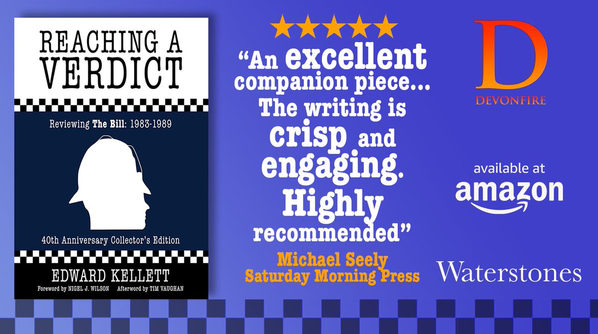 Edward Kellett's #Top10 Television History & Criticism book #ReachingAVerdict is earning some lovely reviews, including this cracker from the mighty @mpseely Grab this fascinating analysis of #TheBill in the 1980s from @AmazonUK @Waterstones & devonfirebooks.com 👨‍⚖️📺📖🚔