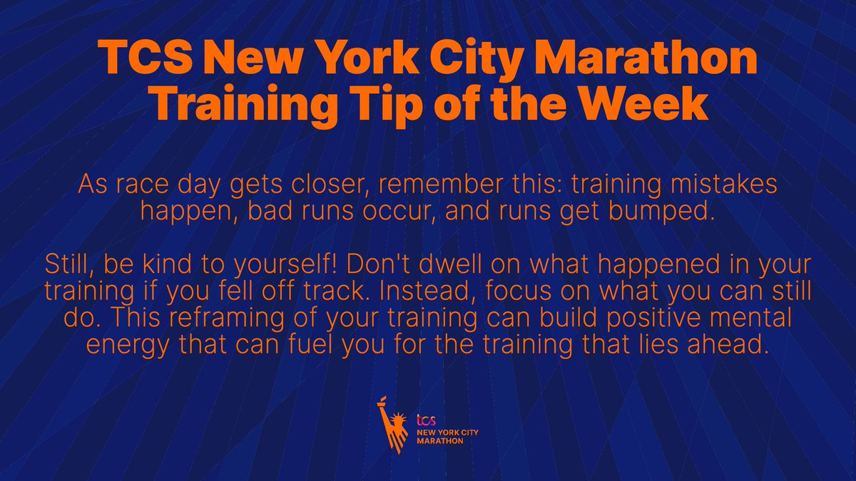 Reminder: Bad runs happen to good people. ⬆️ 🥳
 
Keep your head up. You got this, future #TCSNYCMarathon finisher!
