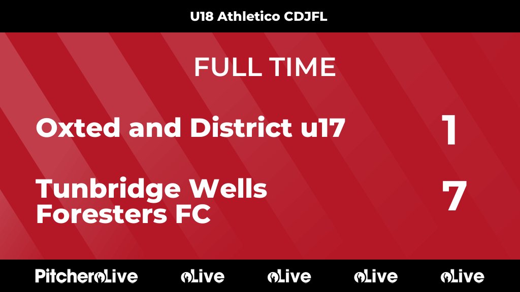 FULL TIME: Oxted and District u17 1 - 7 Tunbridge Wells Foresters FC
#OXTTUN #Pitchero
forestersfc.com/teams/124367/m…