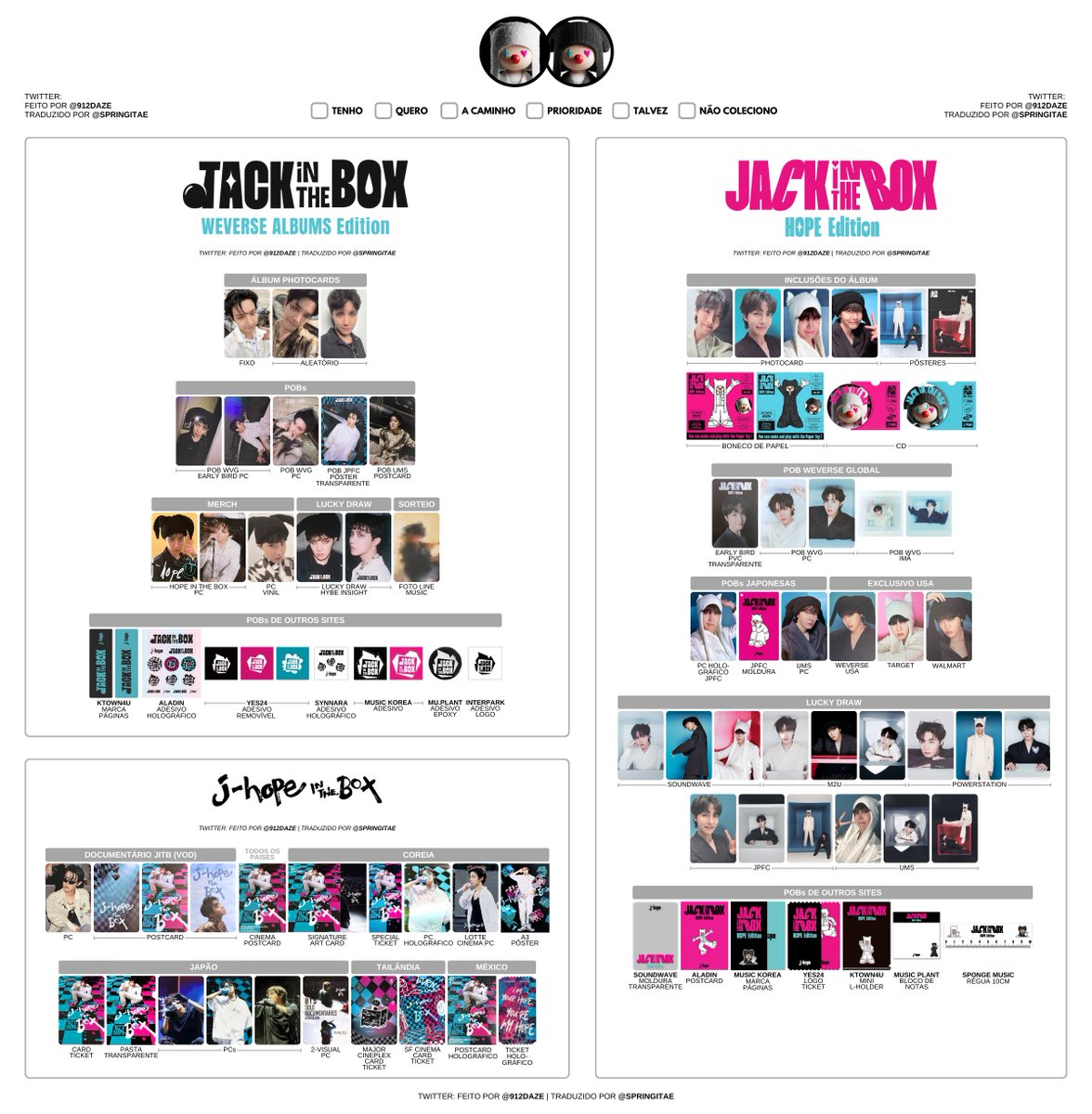 BTS J-HOPE HOBI JACK IN THE BOX PC PHOTOCARD WISHLIST WL TEMPLATES