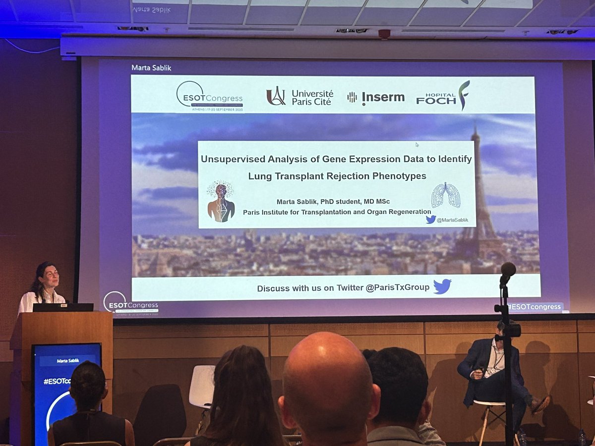 Nice talks by <a href="/MartaSablik/">Marta Sablik</a> at <a href="/ESOTtransplant/">ESOTtransplant</a> #ESOTcongress 👏

Important proof-of-concept studies which clearly show that molecular data have the potential to improve lung allografts diagnoses 🧬

<a href="/drAntoineRoux/">AntoineRoux</a> <a href="/AlexandreLoupy/">Alexandre Loupy</a> <a href="/olivieraubert_/">Olivier Aubert</a> <a href="/FarizaMezine/">FarizaMezine</a> <a href="/ParisTxGroup/">Paris Transplant Group</a>