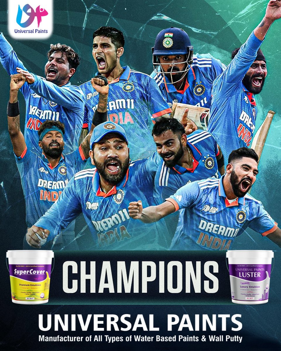 PaintsUniversal's tweet photo. Fantastic victory for Team India. Winning the Asia Cup just before the World Cup will give a big boost to the team. ♥️🇮🇳 
@universalpaints18 
.
.
#universalpaints #universal #paints #paint #color #paintersofinstagram #aisacup #asiacupfinal #india #teaminida #cricket https://t.co/rQwidg3T47