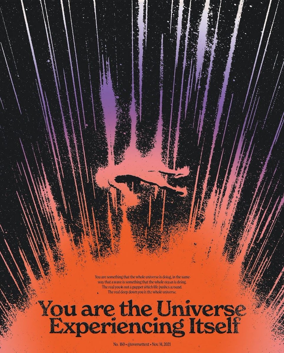 arreglo_9's tweet photo. Eres algo que todo el #universo está haciendo, de la misma manera que una ola es algo que todo el #océano está haciendo. El verdadero tú no es una marioneta que la vida empuja. Lo real, en lo más profundo de ti, es el universo entero

Eres el universo experimentándose a sí mismo https://t.co/7GoSIDRMSv