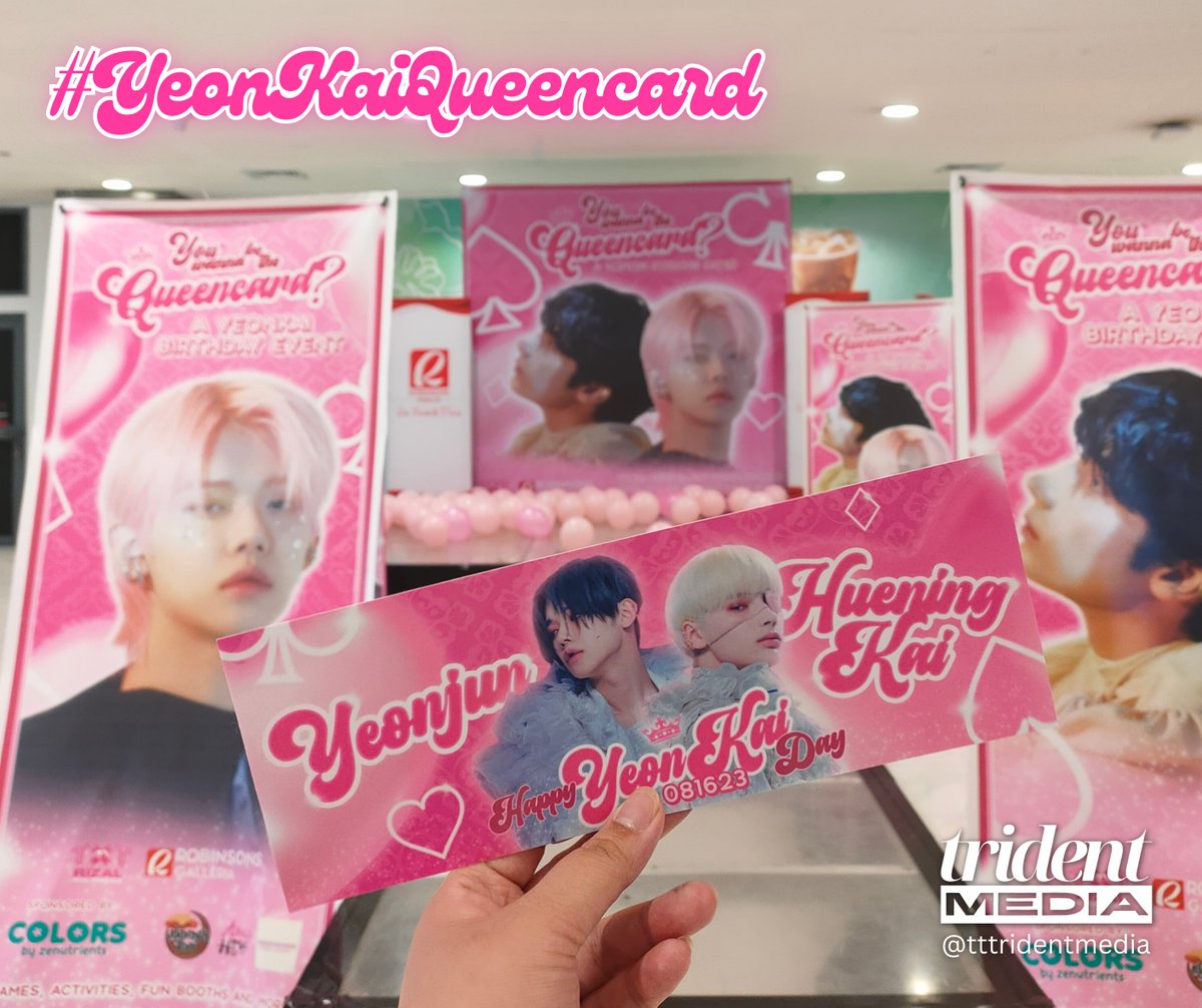 tttridentmedia's tweet photo. Celebrated TXT Yeonjun's and Hueningkai's birthdays with @TXTRizalPH at Robinson's Galleria last September 16! Everybody was pretty in pink and the games were so much fun! 

View the full #YeonKaiQueencard album at: https://t.co/F20ND5ClFk

#TXT #TOMORROW_X_TOGETHER https://t.co/YXzsZWpKTD