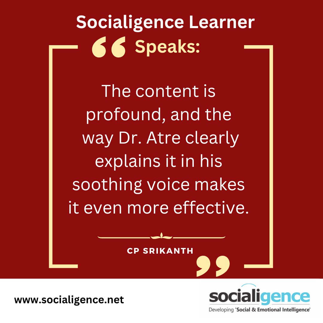 Dr_SandeepAtre's tweet image. Now at 999! See - socialigence.net/online-course/
#emotionalintelligence #socialintelligence #elearningcourse #EQ