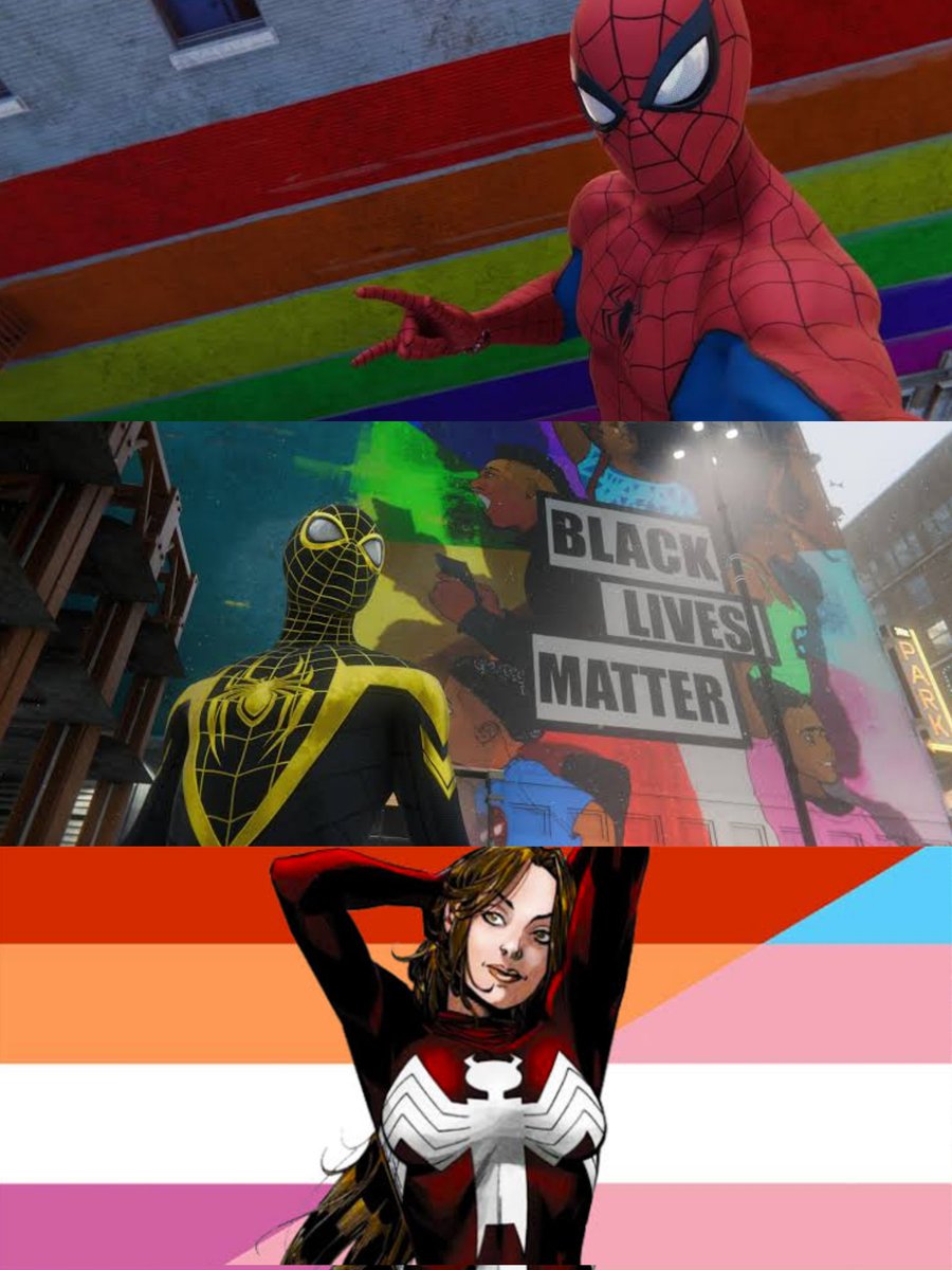 WebHeaded_Josh's tweet photo. Spider-Man doesn't tolerate homophobia, racism, or transphobia by the way. ❤️ https://t.co/kBO2V1Rl3U