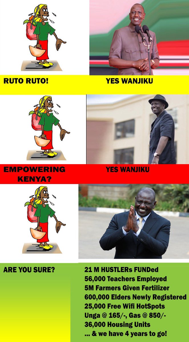 lizzieshiko's tweet photo. Kiongozi wa kusema na kutenda!!
#KenyaKwanzaDelivers
#RutoEmpowers
#KujitegemeaNiTough
#letsSakajaWork
ICT CS
Babu
Rigathi Gachagua https://t.co/c4nq4gmgT0
