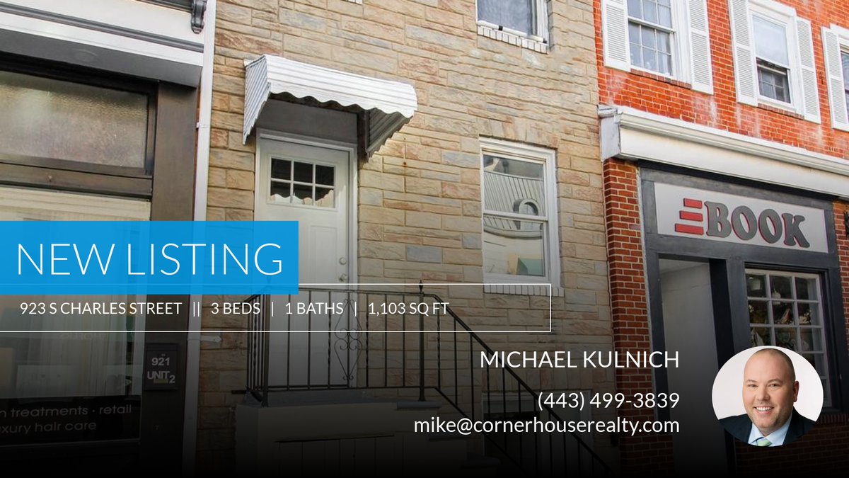 📍 New Listing 📍 Take a look at this fantastic new property that just hit the market located at 923 S Charles Street in Baltimore. Reach out here or at (443) 499-3839 for more information homeforsale.at/923_S_CHARLES_…