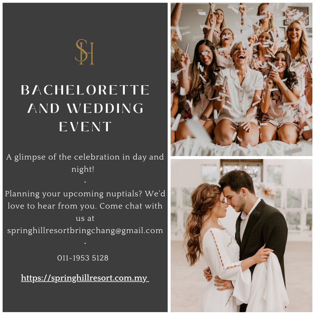 👰🏻‍♀️🤵🏻🎊🎉
Craft Your Perfect Wedding Story 🌸 Let the elegance of our venue be the backdrop to your special day.

Dreaming of a flawless wedding? Let's make it a reality. Contact us at springhillresortbrinchang@gmail.com.

#CelebrateLove #WeddingDreams #ForeverBeginsHere