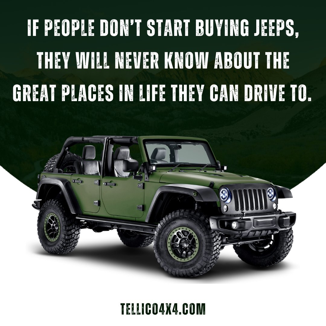 KirkAustin19's tweet photo. If people don’t start buying Jeeps, they will never know about the great places in life they can drive to. https://t.co/T6tZeLZ7Io