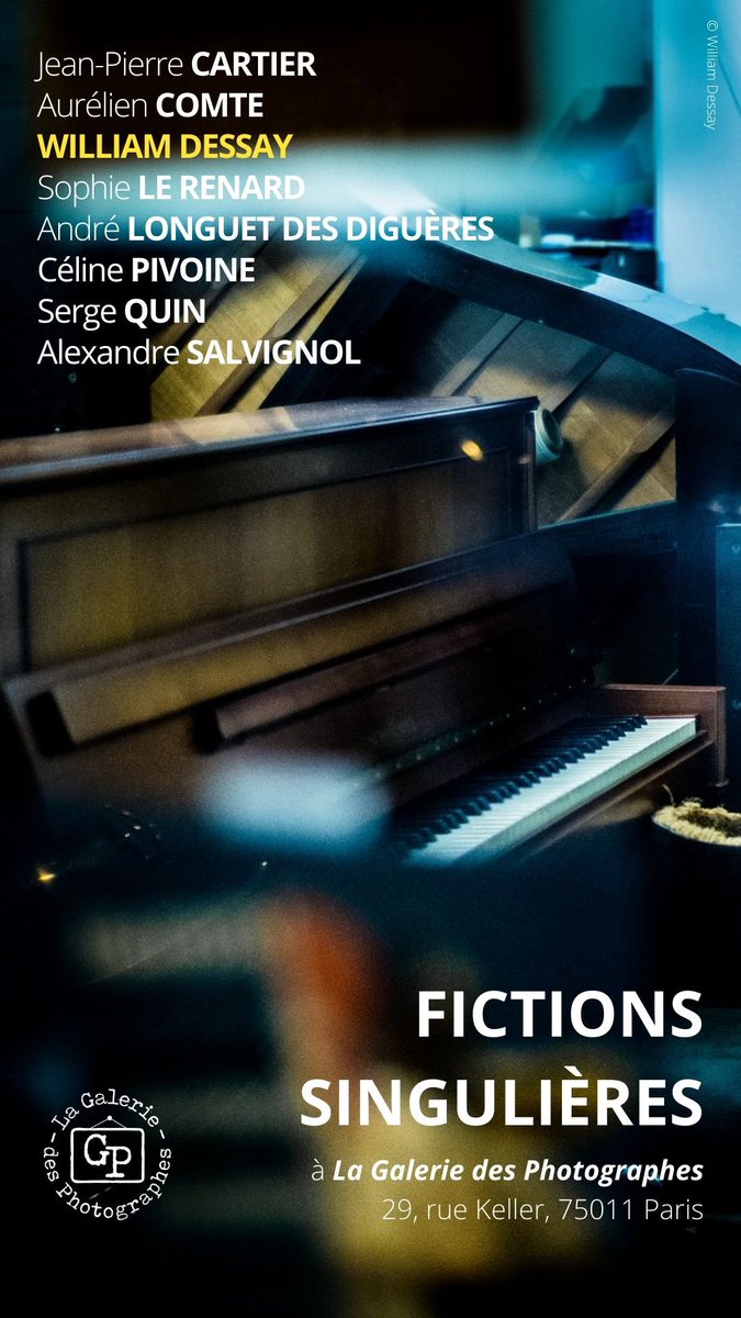 Aujourd’hui, on vous présente l’affiche de William Dessay, heureux participant de l’exposition à découvrir à partir du 21/09 à La Galerie des Photographes

Toutes les infos sont ici : celinepivoineyes.com/les-collection…