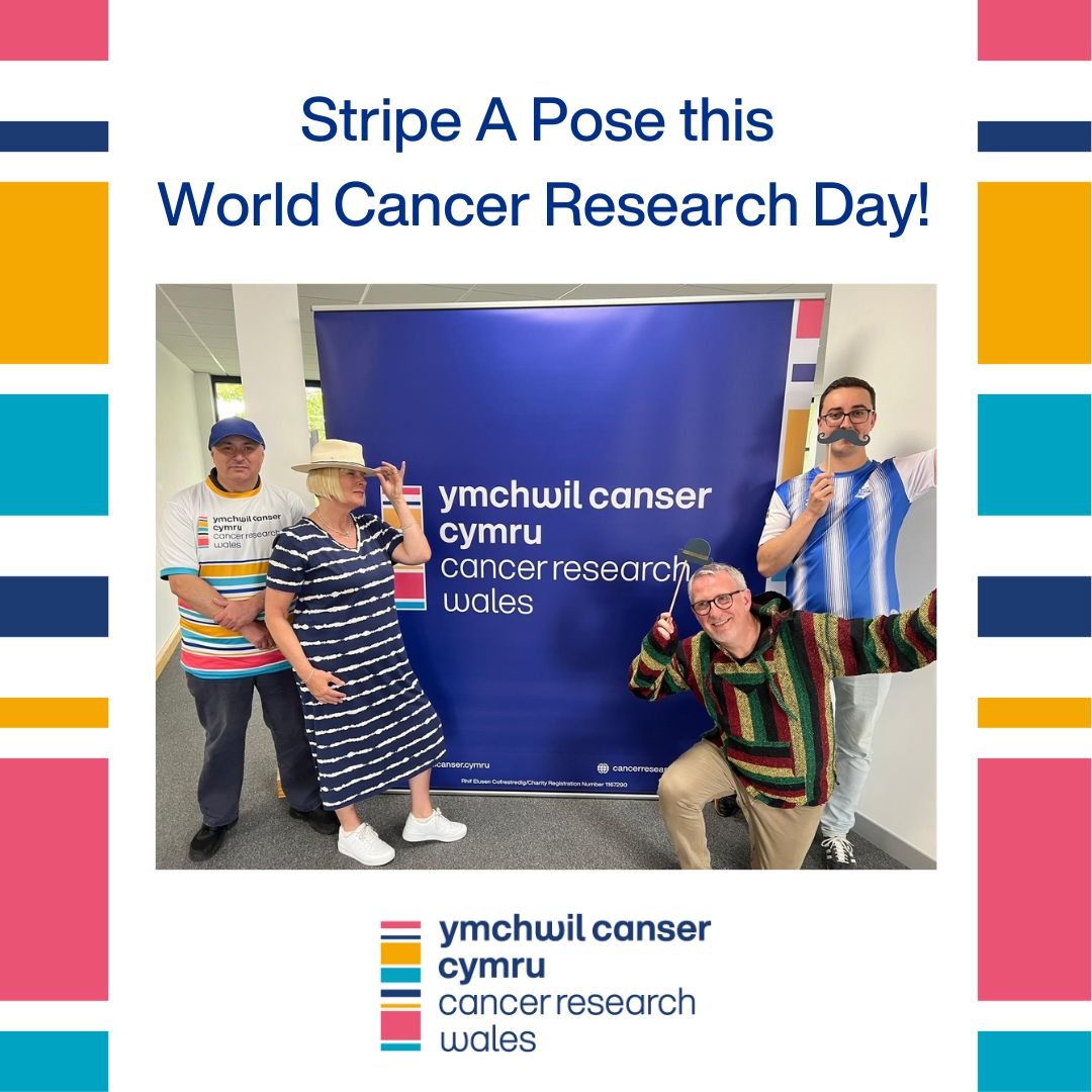 'Stripe A Pose' launches on the 23 September, to support World Cancer Research Day! Get your colleagues involved &amp; wear stripes between 23rd and 30th September💫 Your donations support world-class cancer research in Wales 🏴󠁧󠁢󠁷󠁬󠁳󠁿To sign up visit the link in our bio! #StripeAPose #CRW
