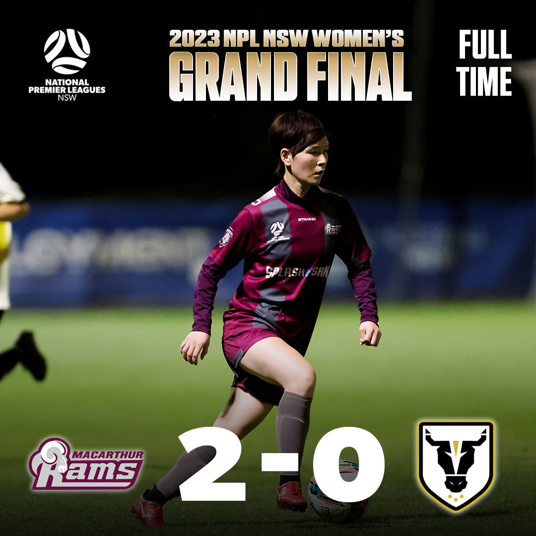 FULL TIME @MacarthurRams have secured back-to-back Grand Final wins, defeating @mfcbulls Academy 2-0 thanks to a brace from Leena Khamis. #NPLNSW #NPLWNSW @OurGameAUS