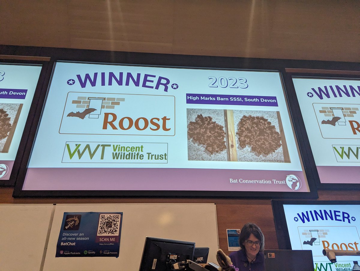 Congratulations to Tom Kitching, Marina Bollo Palacios & Henry Schofield from @vincentwildlife and the High Marks project who are this year's winners of the Roost award bats.org.uk/our-work/build… #NatBatConf