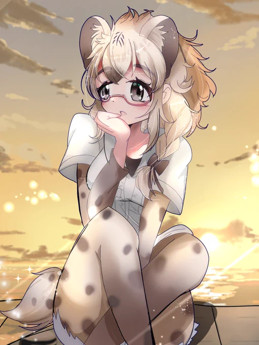 三つ編み眼鏡ブチさん#けものフレンズ #けもフレ 