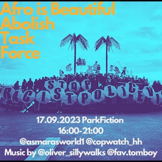 copwatch_hh's tweet photo. 📢🎶Heute treffen wir uns ab 16 Uhr im #ParkFiction gegen die Kriminalisierung Schwarzer Menschen & Menschen of Color auf St. Pauli & für die Abschaffung der sog. 'Task Force Drogen'! Bleiberecht & Arbeitserlaubnis für alle! Let's dance together! #CopwatchHH https://t.co/D75FhY07qk