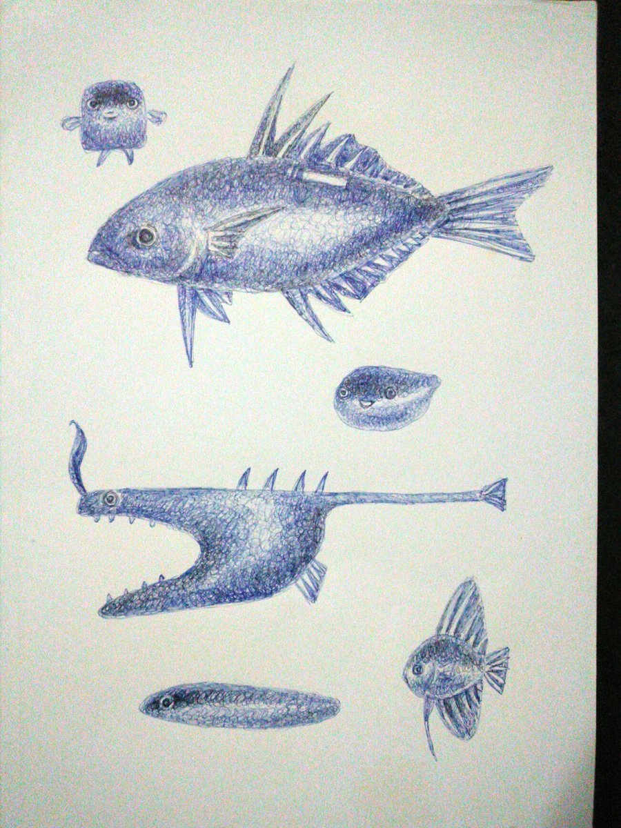 本日の会場でのボールペン落描き。何故鼠のダンスを描こうと思ったのか己は。 