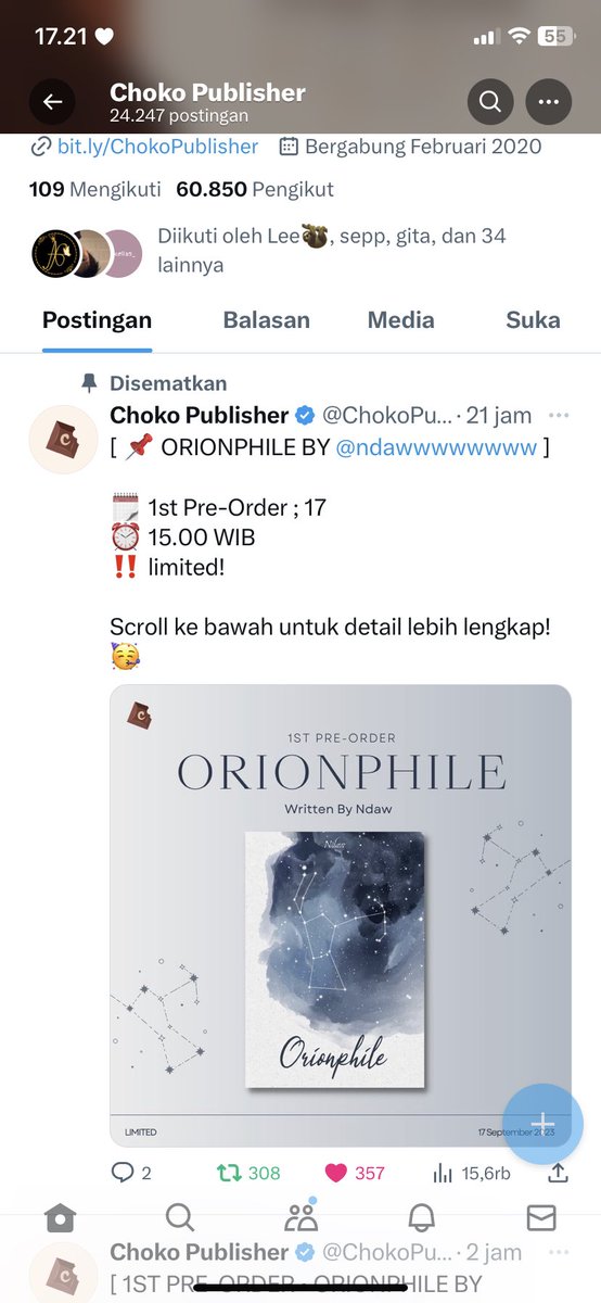 aliaajess's tweet photo. @ChokoPublisher sudah minnn. aku pengen olimpiade surabayaa huhuu makasi minnn lof https://t.co/2NQL3yBJk5