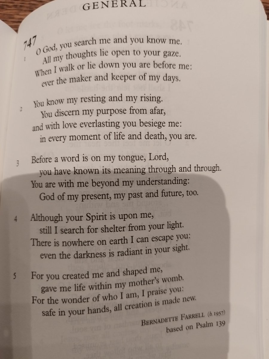 We sang this at our Family service this morning - I last sang it during worship with my year group <a href="/RidleyHall/">Ridley Hall, Cambridge</a>, which ended up being our last worship together... 
"And with love everlasting you besiege me:/in every moment of life and death, you are" #faith #sing