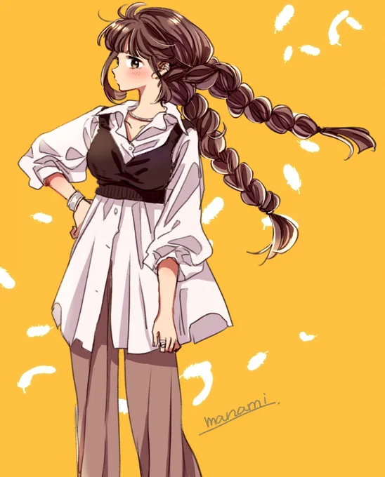 みつあみお姉さん #らくがき 