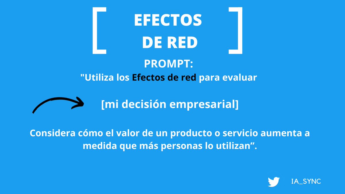 IA_SYNC's tweet photo. #SemanaDelEmprendedor durante esta semana os voy a dejar 28 tips 💡que puedes usar con #ChatGPT para tomar mejores decisiones para tu negocio y dominar los modelos mentales detrás de ellos. #emprendedores

[Suscríbete para más consejos ❤️]

23. Efectos de Red 🥅 https://t.co/lRzbxxStv6