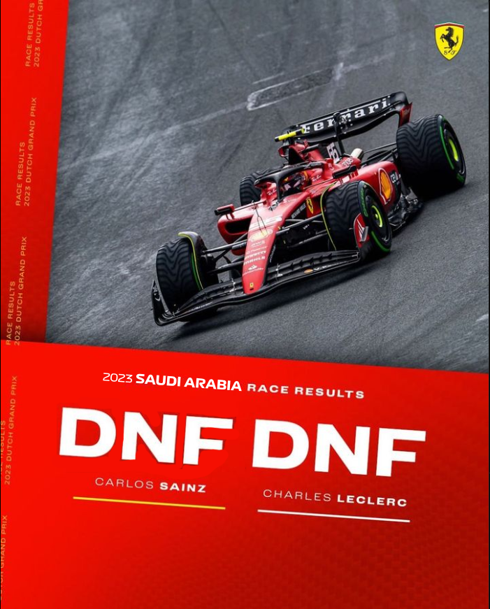 FerrariFormulaA's tweet photo. 🔴 #HM13 ➡️ DNF ❌
🔴 #CP42 ➡️ DNF ❌
Come on guys! Time to focus for the next round https://t.co/RWj49u3OAW