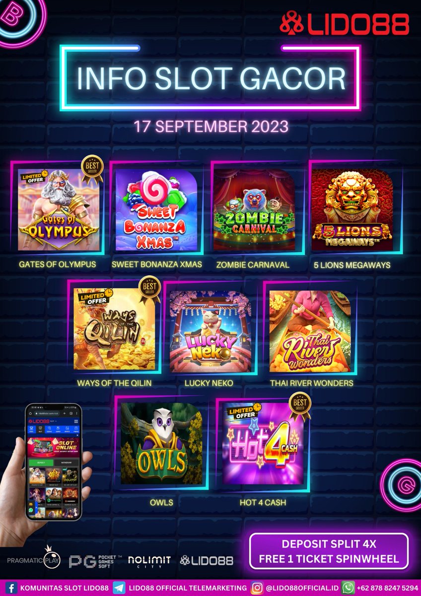 ivanafrans03's tweet photo. Info Slot Gacor Minggu LIDO88
Sweet Bonanza, Pyramid Bonanza, Wild Bandito
https://t.co/MFxJVLFVYp https://t.co/LKbA8pco9I