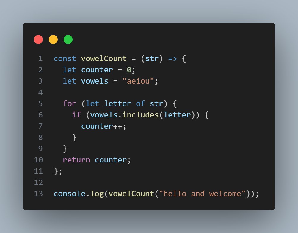 CoderSyed's tweet image. Vowels count in JS #codingproblems #day1