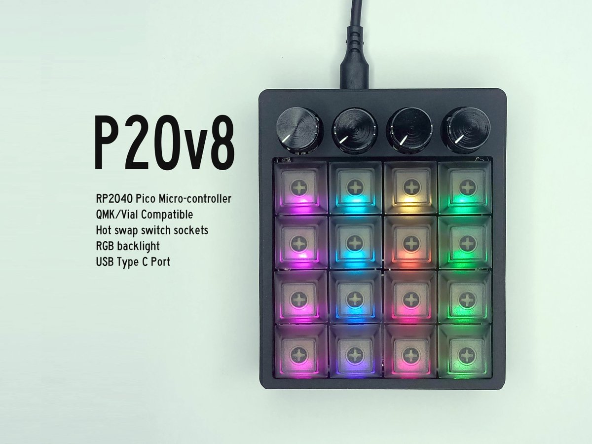 pabile's tweet photo. Pabile 20-Key P20 RP2040 5x4 Grid Ready to Use Macro Pad QMK/Vial RGB Hot Swap Rotary Encoders Programmable Mechanical Keyboard Keypad https://t.co/TJk23Uapw5 via @Etsy https://t.co/scbdrzlh1c