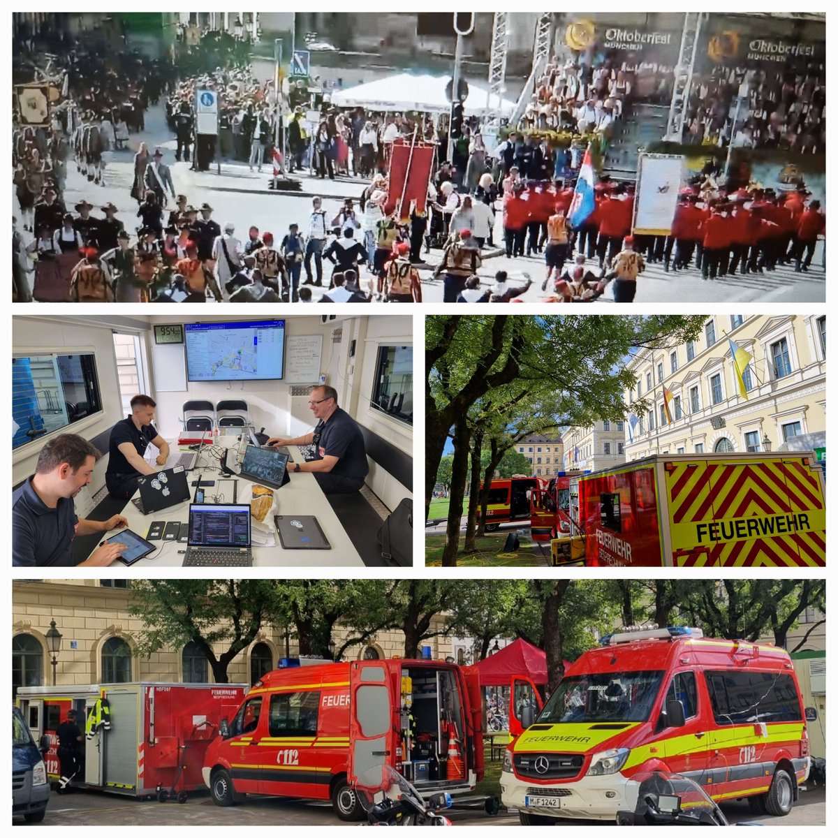 #unserWiesn112 Auf dem Trachten- &amp; Schützenzug mit Unterstützung durch #MuenchenDigitalErleben in der Koordinierungsstelle der Feuerwehr für Polizei, Veranstalter und Ordnungsdienste. 👍🏻Danke an alle Mitwirkenden!