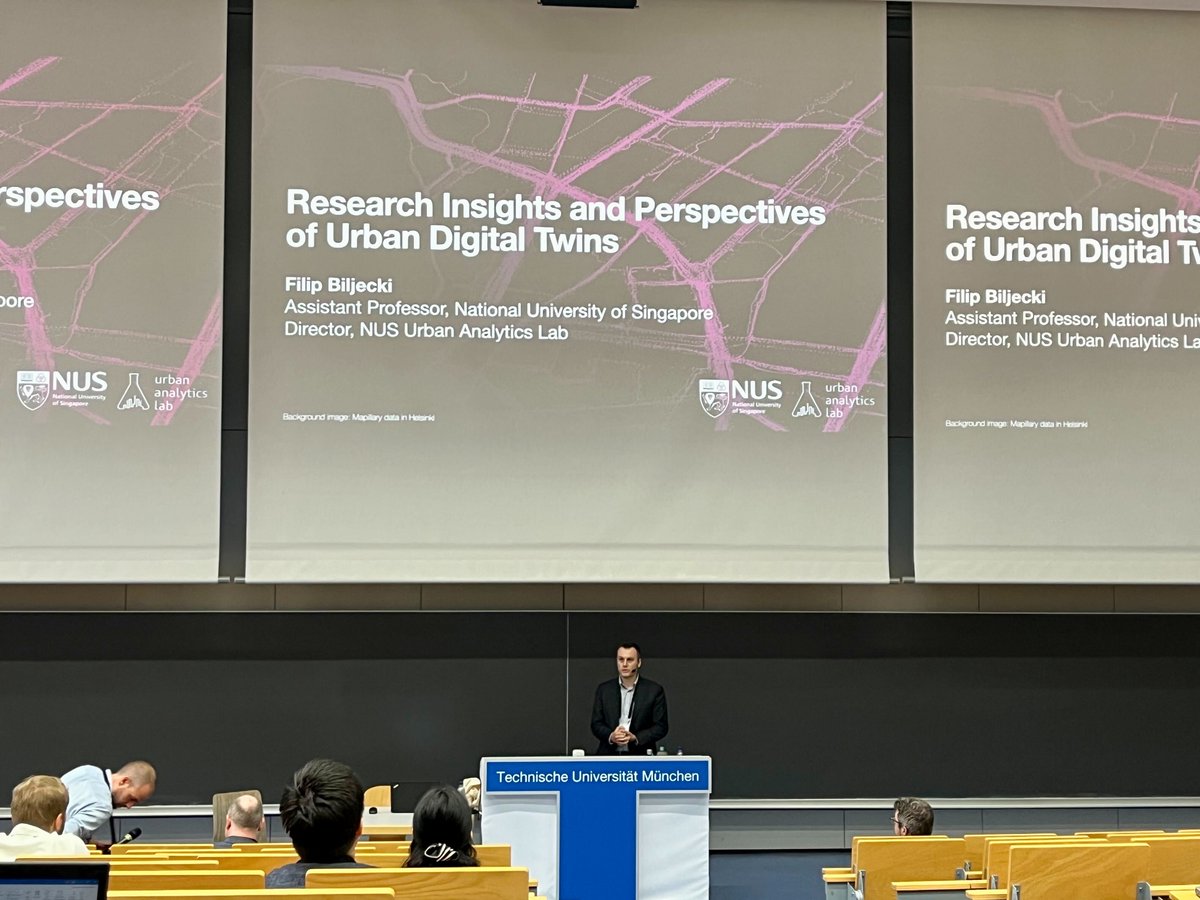 fbiljecki's tweet photo. It was a great honour to give a keynote at #3dgeoinfo2023 at TU Munich 🇩🇪 &amp; receive the best paper award for our work led by @BinyuLei @urbanalyticslab 🏆. Many thanks to @TUMgis for the splendid organisation! I hope to see everyone again in Vigo 🇪🇸 in July 2024 for the next one! https://t.co/d99LIA4o8s