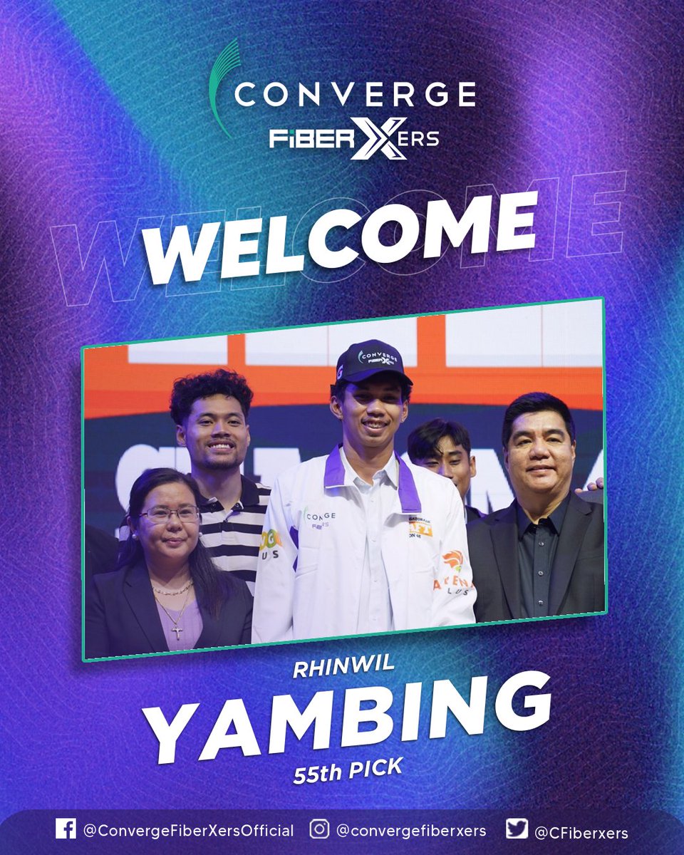 #PurpleBlooded: Welcome to the #ConvergeFiberXers, Rhinwil Yambing!

#Converge
#PBADraft
#PBAGameTayoDito