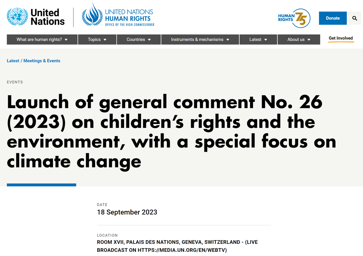 Official Launch GC 26 UN Committee on the Rights of the Child #UNCRC 18 September 2023, 11:30 – 13:00 CEST (Live broadcast and archived on media.un.org/en/webtv) Program ohchr.org/sites/default/… @lexpsyn