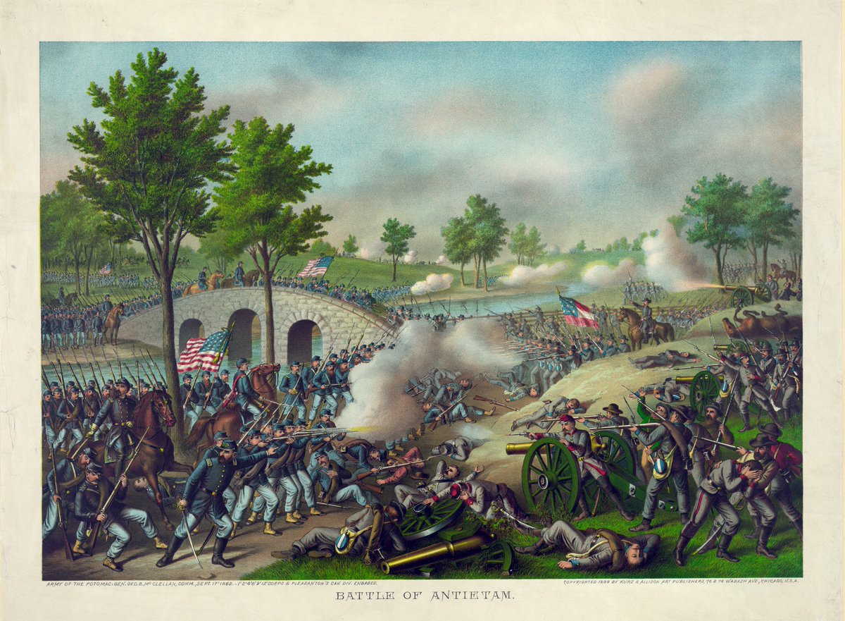 The Battle of Antietam was fought OTD in 1862. It was the bloodiest battle of the Civil War and the most horrific day in U.S. history with nearly 23,000 casualties.  The Union victory provided Abraham Lincoln with the opportunity to release the  Emancipation Proclamation.