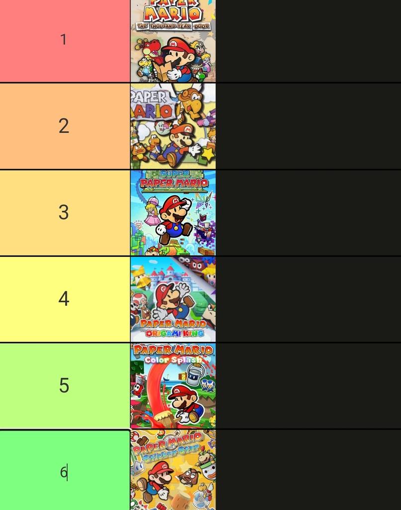 if you ask a paper mario fan their ranking of the games, there's 99% that it will be their answer :