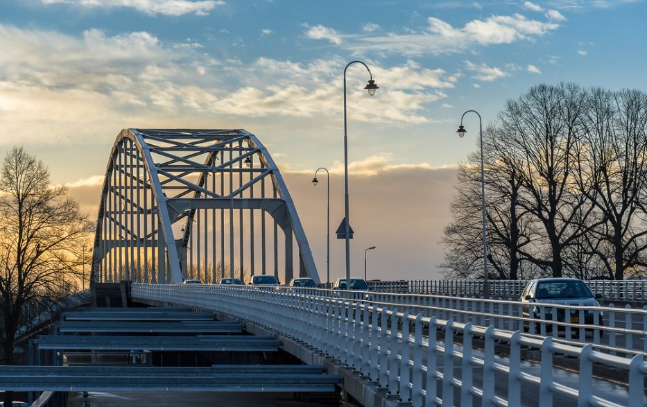 Vanguard_WW2's tweet photo. The Wilhelmina bridge at Deventer, Holland, where scenes for the Arnhem bridge were shot for the 1977 film 'A Bridge Too Far.' https://t.co/JEPKHsLoIs
