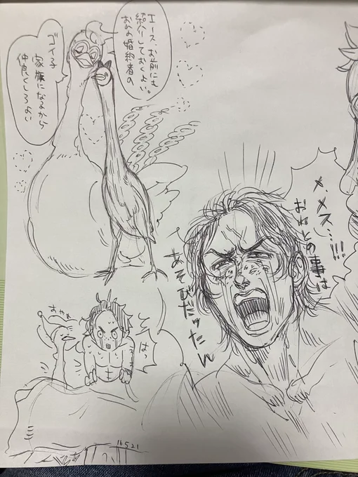 ワンピの頃のラクガキ、殆ど100均のA4無印ノートにボールペン一発描きのやつだから纏めて見られて荷造り進まない現象に陥ってしまった…自分が描いたやつやっぱ自分が一番好きじゃん?? 