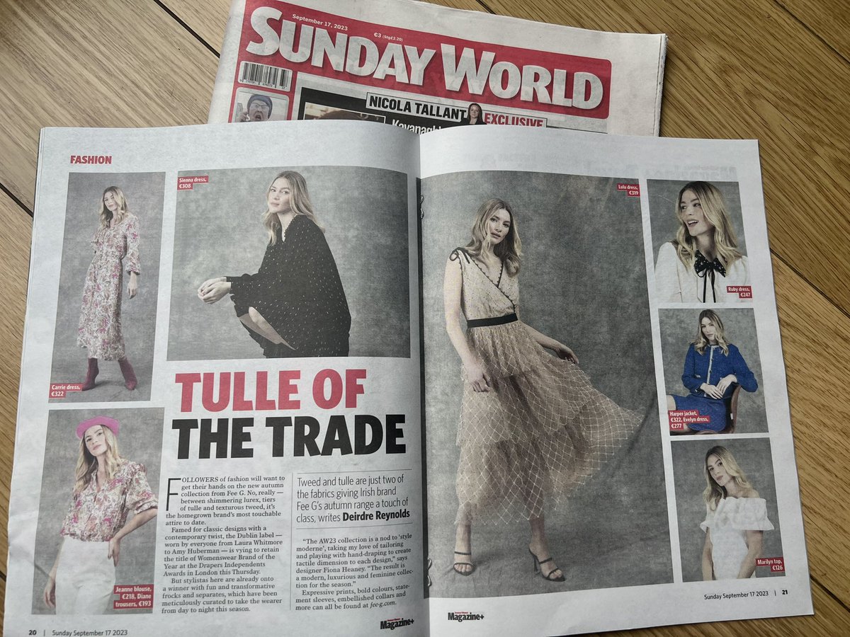 Thanks so much <a href="/thehackette/">Deirdre Reynolds</a> for the amazing feature of the fee G AW23 collection in todays <a href="/SundayWorldMag/">Sunday World Magazine+</a> <a href="/sundayworld/">TheInfoWoman</a> love it!