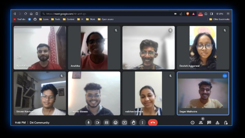 D4Community's tweet photo. As D4 community continues to grow, we are excited to introduce new faces. We want to take a moment to thank each one of you who attended.
@sagar0_o
@its_AKT_
@GauravB50930591
@Kashyap07Shiven
@Anshika50206325
@Bhargav_Bijjam
@Devishi858
#community #teamd4 https://t.co/qaGbLemrQd