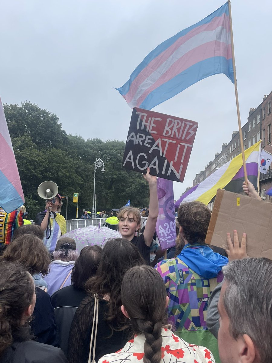 caleb_ecology's tweet photo. I have never felt such pride. THIS is Dublin. THIS is Ireland. We stood up, we fought back, we won. ✊🏼🏳️‍⚧️💕

I’m in awe of the work that @jennymaguir and @DubTrans are doing. They are figureheads of queer activism, and give me so much hope. Thanks for having me on stage also 🏳️‍⚧️❤️ https://t.co/DZkM1U4Brd