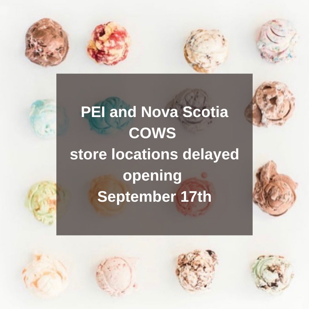 Our PEI and Nova Scotia store locations will have a delayed opening today, September 17th.

Cable Wharf and Kiosk (NS): 11AM
PEI stores: 12PM

We hope Moo are all safe!