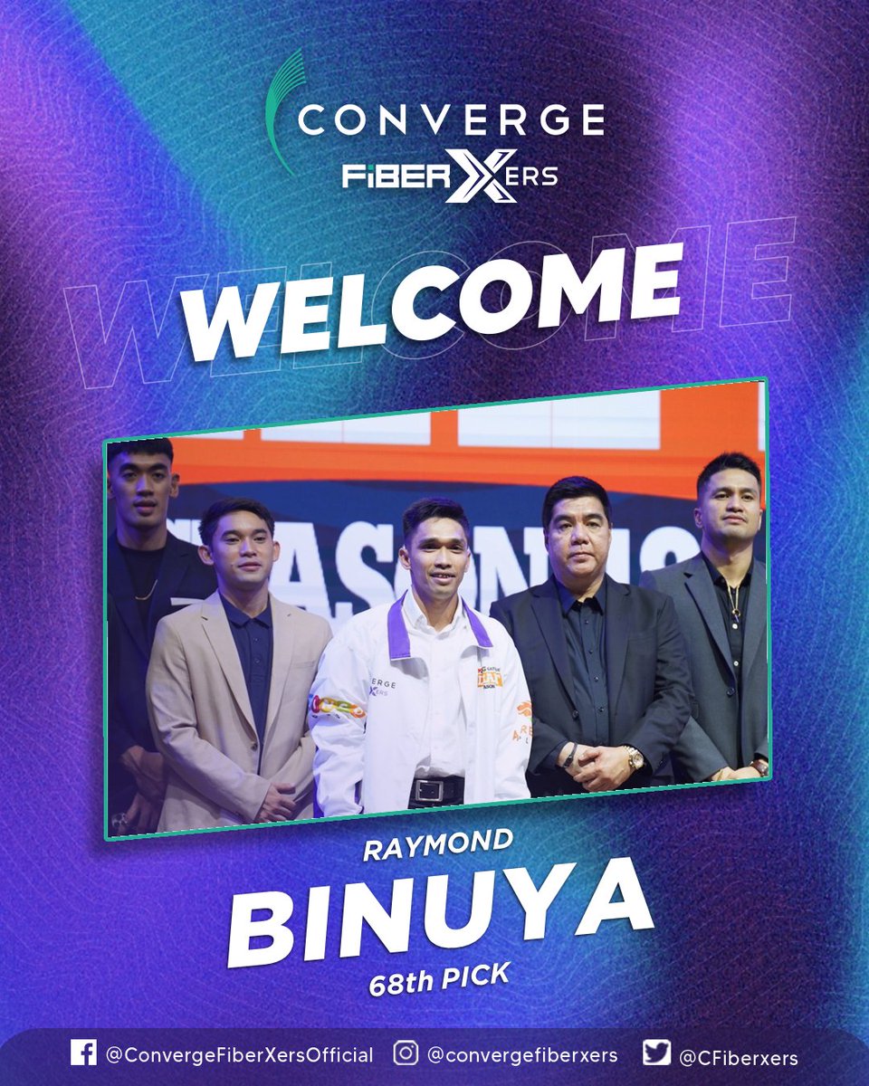 #PurpleBlooded: Welcome to the #ConvergeFiberXers, Raymond Binuya!

#Converge
#PBADraft
#PBAGameTayoDito