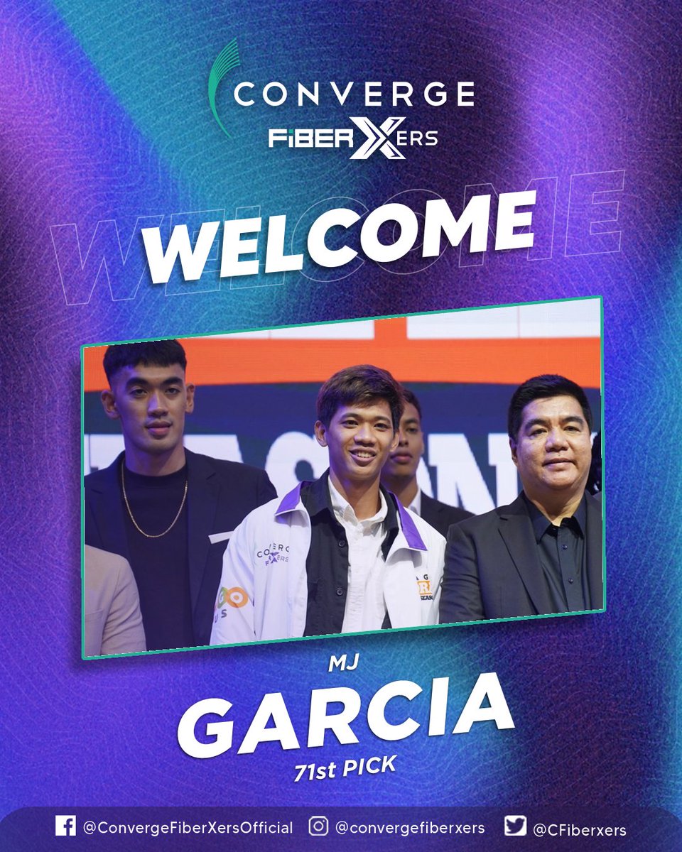 #PurpleBlooded: Welcome to the #ConvergeFiberXers, MJ Garcia!

#Converge
#PBADraft
#PBAGameTayoDito