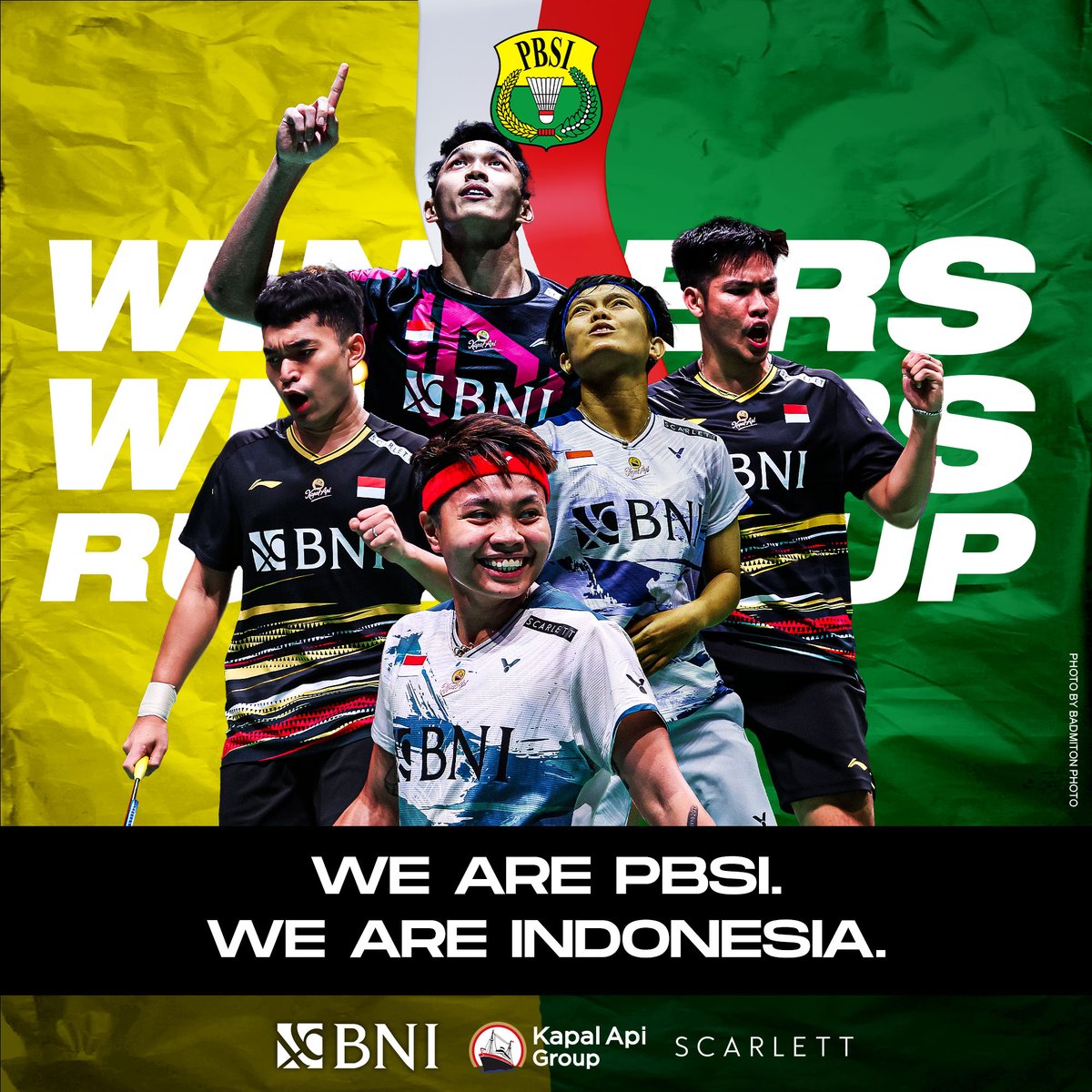 INABadminton's tweet photo. 2 gelar juara dan 1 runner up dari Hong Kong Open 2023!

Kami tidak berpangku tangan ketika tidak di atas. Olahraga ini adalah identitas dan kebanggaan bangsa yang prestasinya selalu kami perjuangkan. HASIL INI UNTUK KALIAN SEMUA MASYARAKAT INDONESIA! 🫡🇮🇩

#HongKongOpen2023 #BadmintonIndonesia