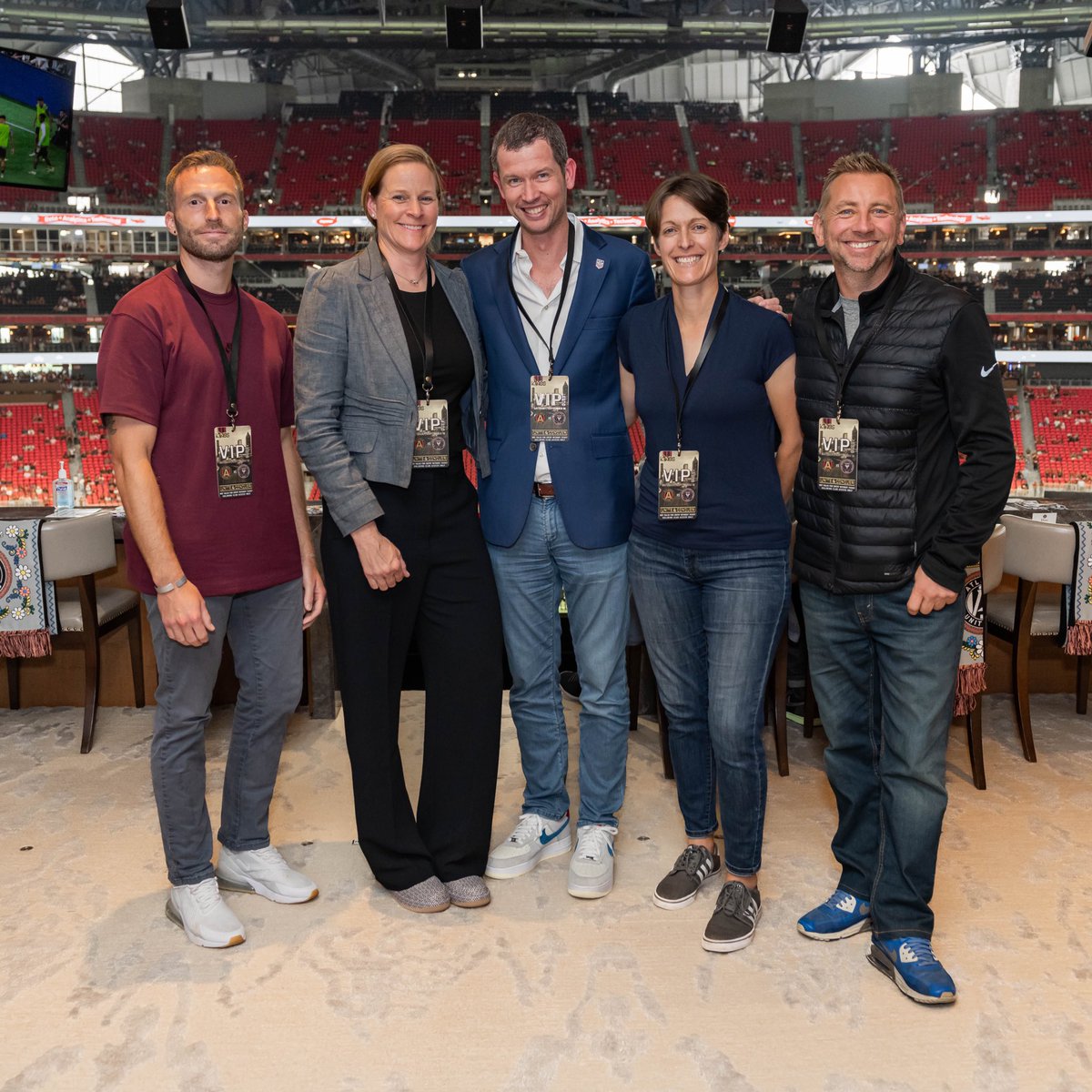 .<a href="/cone_cindy/">Cindy Cone</a>, <a href="/jtbatson/">jt batson</a>, Laura Halfpenny (Executive Director of the Georgia State Soccer Association), Stuart Sharp (Sr. Director, <a href="/ussoccer_ENT/">U.S. Soccer Extended National Teams</a>) and Josh Brunais (#UScpMNT Captain) at last night’s <a href="/ATLUTD/">Atlanta United FC</a> vs <a href="/InterMiamiCF/">Inter Miami CF</a> match following this week’s big announcement ⚽️🇺🇸