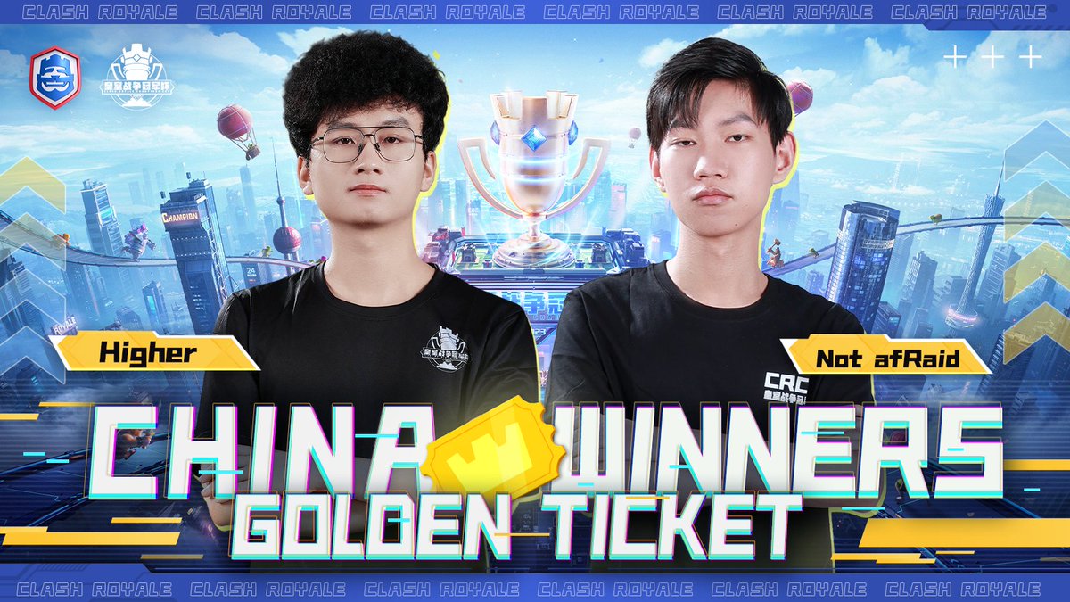 Two more passports stamped! ✈️
<a href="/Higher_CR/">Higher-CR</a> and <a href="/not_afraid_CR/">not afraid</a> are the Chinese Mainland Golden Ticket winners and will be competing  at the #CRL23 World Finals in Helsinki! 🏆
How far can they go against the World's best?