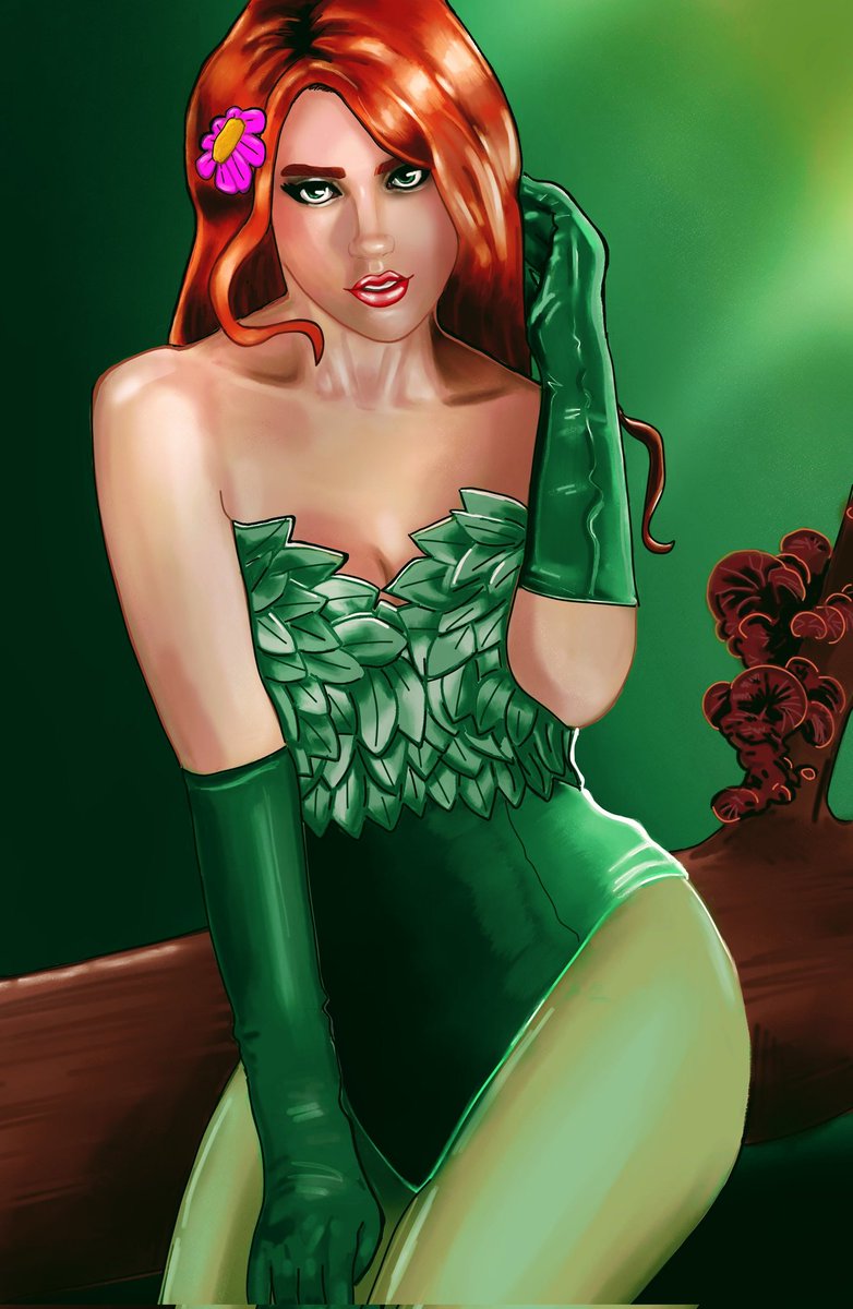 I missed #BatmanDay by a day, but here's a new #PoisonIvy piece I've been working on! #art #ArtistOnTwitter #Fanart #humanartist #dccomics #BatmanDay2023