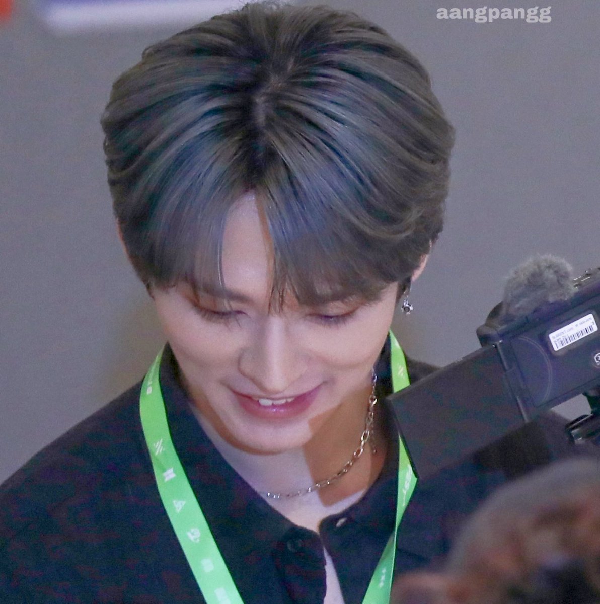 the way his cheeks bunch up when he smiles like this